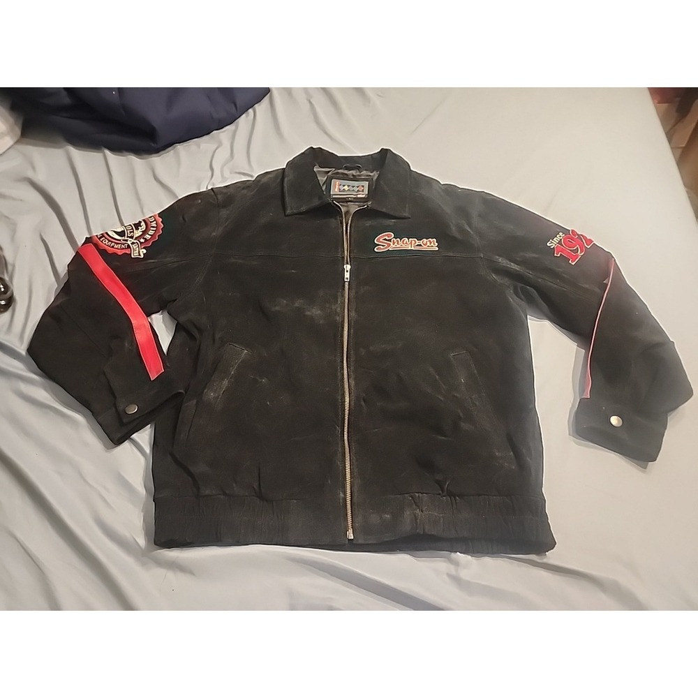 Snap-On Tools Black Suede Leather‎ Jacket 2008 Tools Edition Mens Large